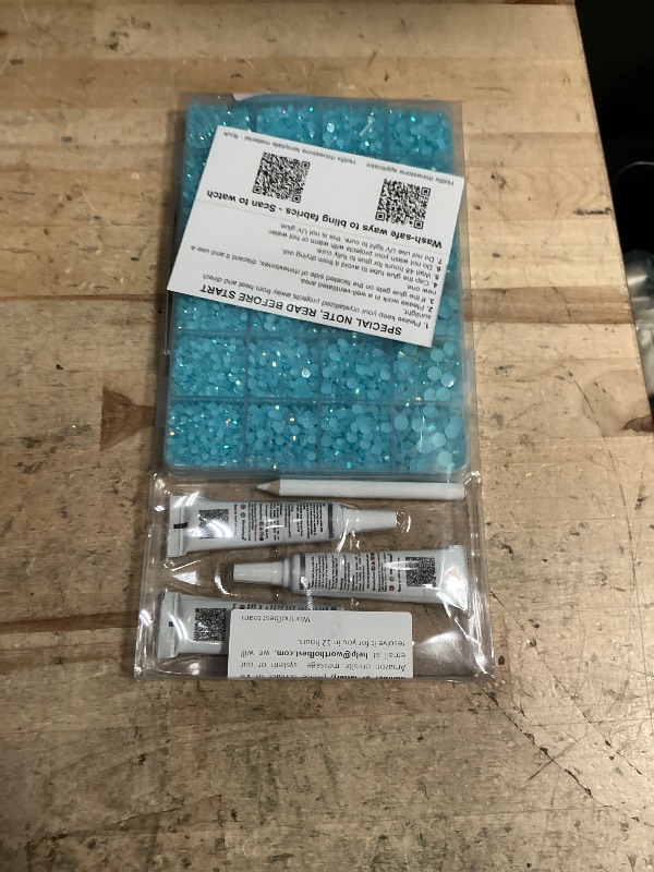 Photo 1 of 31000Pcs Light Blue AB Rhinestones for Bedazzling, Bedazzler Kit with Flatback Rhinestones for Clothes Crafting Crafts Nails, 2,3,4,5,6mm Flat Back Resin Crystal Bedazzling Kit with B 7000 Glue Clear