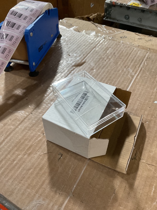 Photo 1 of ***only one box****Blulu 8 Pcs Clear Acrylic Box with Lid Plastic Jewelry Mini Storage Box Mini Cube Containers for Candy and Tiny Jewelry(4.3 x 2.7 x 1 Inch,Classic Style)