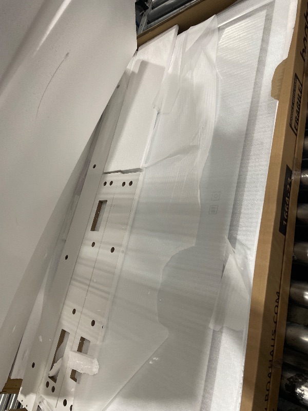 Photo 1 of **missing box 1** Boahaus Amelia Large Makeup Vanity Desk with Dimmable LED, 2 Bluetooth Speakers, USB Type C & Type A, 110 V Power Outlet, 11 Drawers, Crystal Knobs, Premium White
