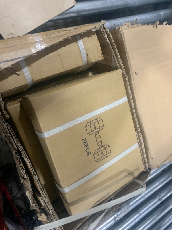 Photo 1 of ****PARTS ONLY***Fitvids 100 LB Rubber Coated Hex Dumbbell Set with Storage Rack, 5-25LB Hand Weight Set with Anti-Slip Grip for Home Gym