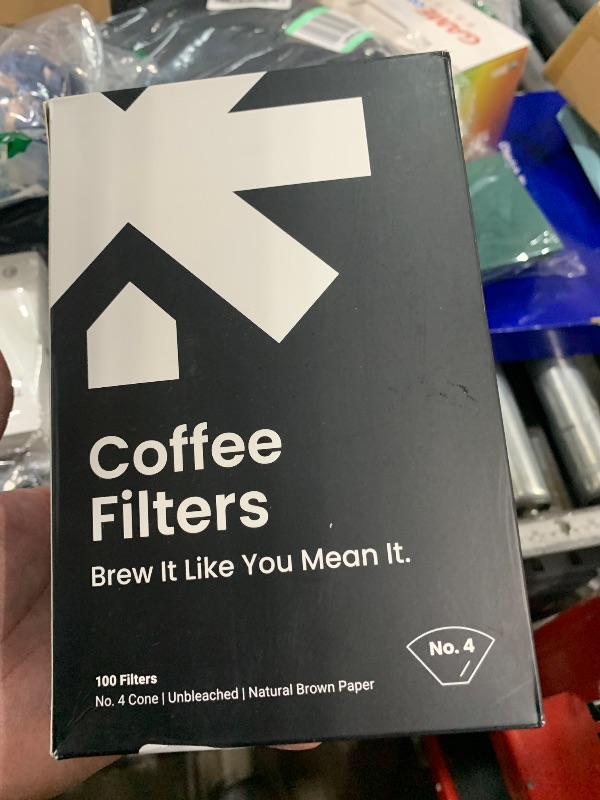 Photo 1 of #4 Cone Coffee Filters – Unbleached Natural Paper Filters for 8–12 Cup Drip Machines & Pour Overs – Fits most coffee makers- 100 Count