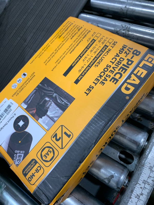 Photo 1 of 1/2'' Drive Deep Impact Socket Set, 8-Piece SAE Wheel Axle Nut Wrench Large Sockets Standard Adapter 1-11/16 1-9/16 1-3/8 1-7/16 1-1/2 1-5/8 1-3/4 Imperial Spindle Joint Torque Bearing Locknut Truck