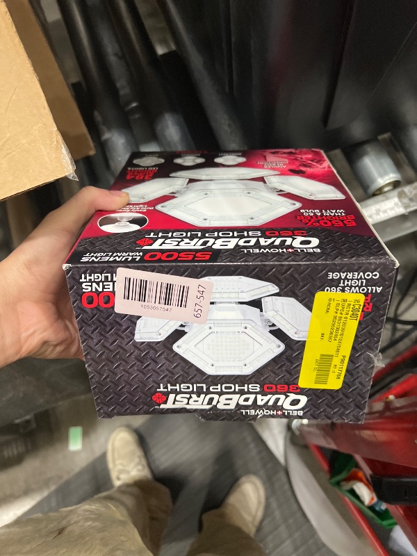 Photo 1 of  Bell + Howell Quad Burst Garage Light 384 LED 5500 Lumen Light Bright Ceiling Socket Shop Light
