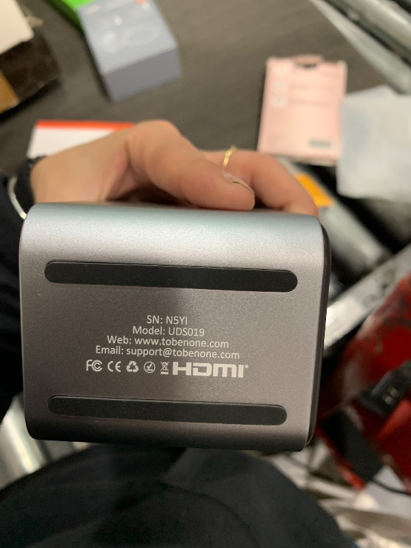 Photo 1 of **FOR PARTS ONLY/ NON-FUNCTIONAL ** TobenONE USB C Laptop Docking Station Dual Monitor, 15-in-1 USB C Dock with Dual HDMI, 65W Power Supply, VGA, 4xUSB 3.0, 2xUSB 2.0, SD/TF, Ethernet and Audio/Mic for Lenovo, HP, Dell, Surface