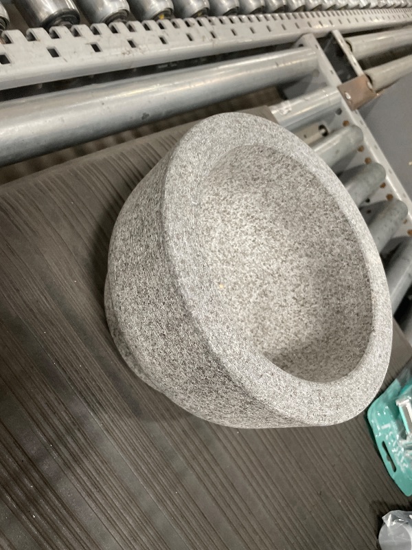 Photo 1 of ****************Missing pestle**************
ChefSofi Extra Large 8 Inch 5 Cup-Capacity Mortar and Pestle Set - One Huge Mortar and Two Pestels: 8.5 inch and 6.5 inch - Unpolished Heavy Granite for Enhanced Performance and Organic Appearance