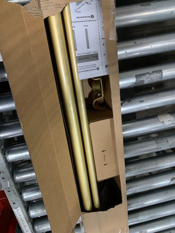 Photo 1 of 1 Inch Luxury Gold Double Curtain Rods for Windows 66 to 120 Inches(5.5-10ft), USFOOK Adjustable Heavy Duty Drapery Rods, Telescoping Dual Curtain Rod with Translucent Finials, Wall Mounted