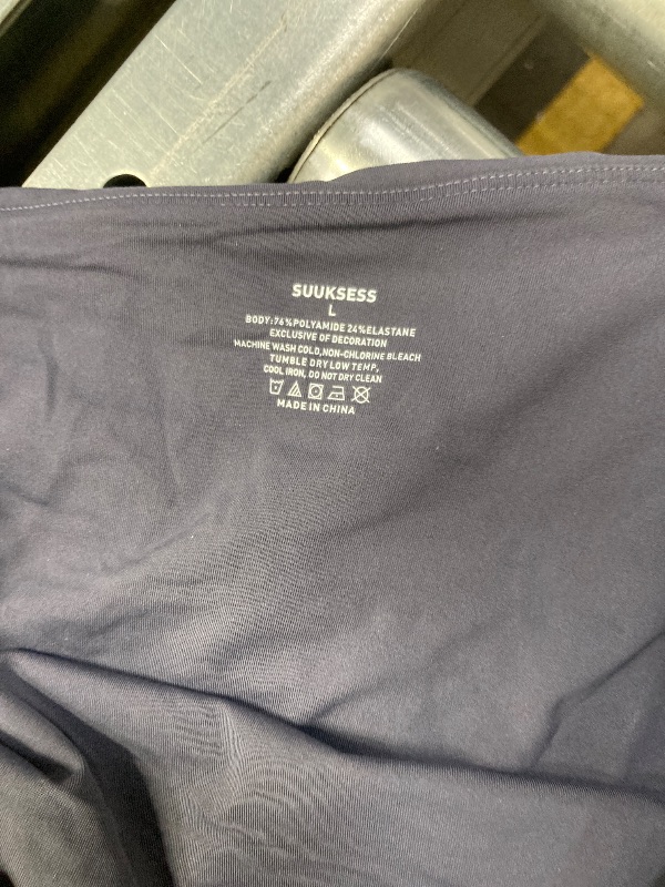 Photo 1 of ++DIFFERENT COLOR++SUUKSESS Women One Off The Shoulder Trendy Casual Tops Ruched Double Lined Long Sleeve Shirts (Grey,L)