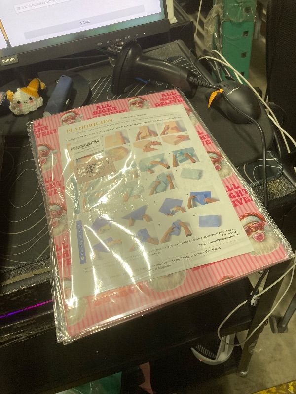 Photo 1 of *****3 PIECE****PlandRichW Funny Christmas Wrapping Paper - Pink Funny Santa with Heart Sunglasses - 40×28 Inch Unique Heavy Duty Fun Xmas Gift Wrap, 4 Folded Sheets for Women, Men