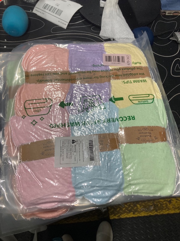 Photo 1 of *****3 PCS OF 6 Pairs***** Womens Fuzzy Socks Winter Warm Soft Cozy Fluffy Microfiber House Sleeping Slipper Socks Christmas Gifts,A3-Rainbow Socks