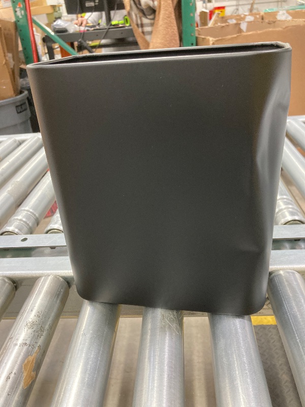Photo 1 of ***DAMAGED -DENTED SELLING AS IS*** Cesun Small Bathroom Trash Can 2.1 Gallon Wastebasket, Modern Metal Garbage Can Office Waste Basket, Matte Black Stainless Steel Trash Bin for Bedroom, Home Office, Toilet, rv, Near Desk, Under Sink