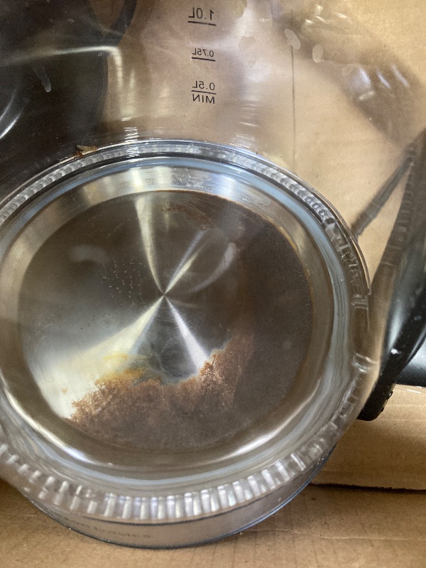 Photo 1 of **NEEDS CLEANING***Amazon Basics Electric Kettle with Glass Carafe for Tea and Coffee, BPA-Free, Fast Boiling, Auto Shut-Off, 1.7 Liter, 1500W, Black and Silver