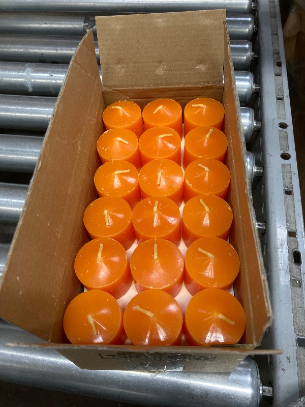 Photo 1 of 10 Hour Orange Votive Candles for Weddings Party Halloween Fall and Emergency, Set of 36 Unscented Bulk Candles for Restaurants and Home Decoration
