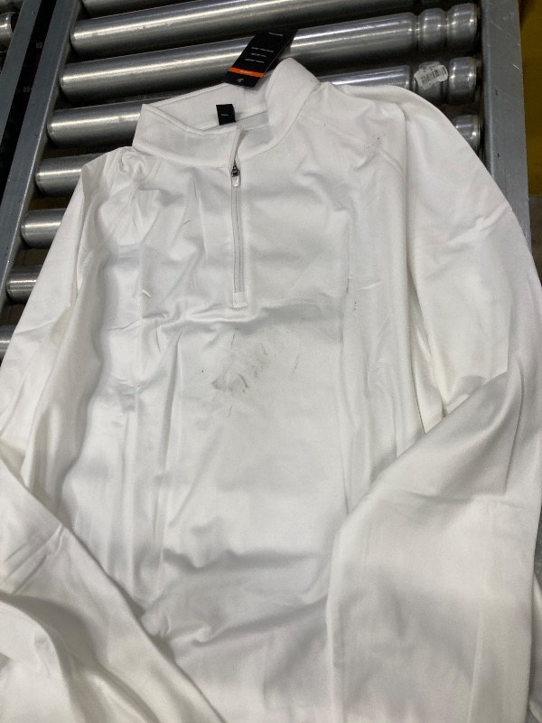 Photo 1 of ***DIRT SPOT AS PICTURED***TACVASEN Quarter Zip Men Golf Sweaters Half 1 4 Zip Fleece Lined Warm Long Sleeve Winter Shirts for Men Warm Tops Lightweight White XL***DIRT SPOT AS PICTURED***
