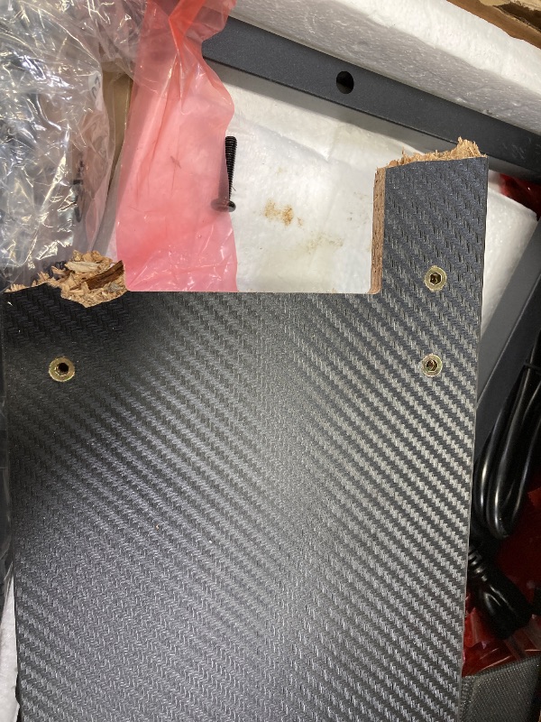 Photo 1 of ***DAMAGED TOP SHELF***Rolanstar Computer Desk with Power Outlets & LED Light, 39 inch Home Office Desk with 3 Drawers and Storage Shelves, Writing Desk with Monitor Stand, Modern Work Desk for Home Office, Carbon Black