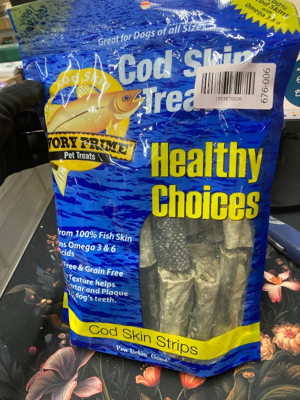 View 1 of *BBD June 29, 2027* Savory Prime Cod Skin Crunchy Bites Dog Treats