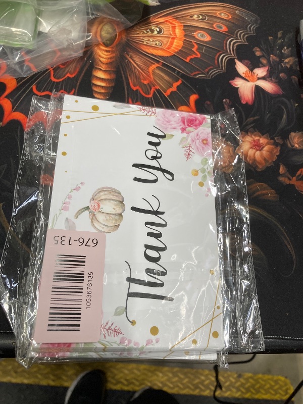 Photo 1 of *2 pack* Fall Thanksgiving Thank You Post Cards, Blush Pink Boho Floral Baby Shower Thank You Card, Little Pumpkin Baby Shower Decorations For Boys Girls,Gender Reveal Party Favors Supplies,02(25 Pack)