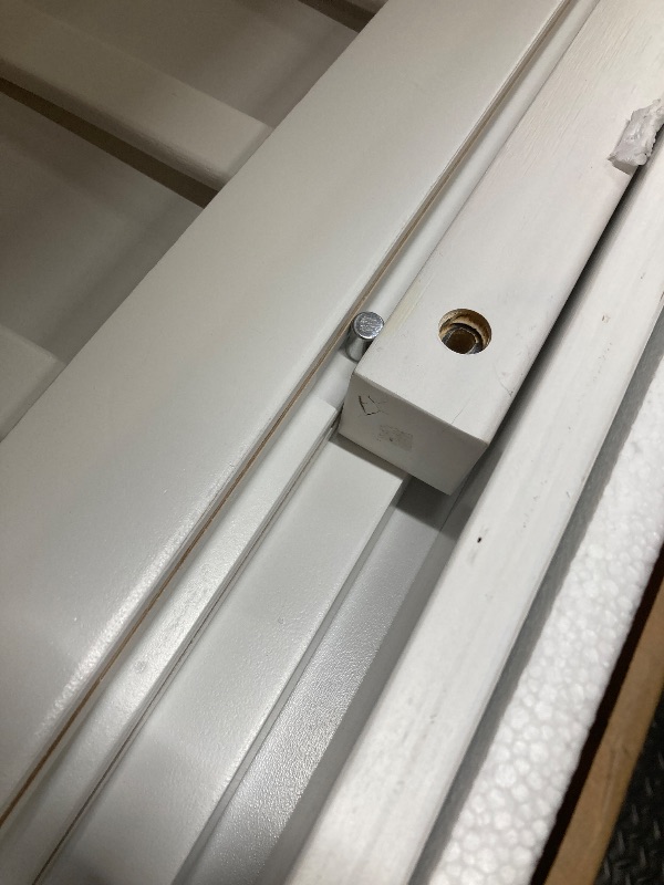 Photo 1 of *Pieces cracked/chipped* Twin Floor Bed, White