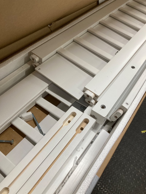 Photo 1 of *Pieces cracked/chipped* Twin Floor Bed, White