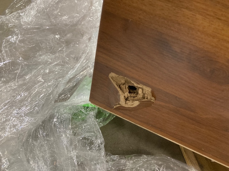 Photo 1 of *Damage to bottom* *LEGS INSIDE DRESSER/Need to disassemble to get to the legs* Dresser, Brown with gold accents