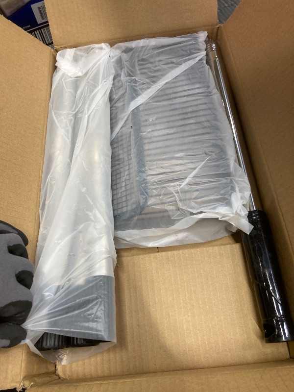 Photo 1 of 10 Inch Chicken Coop Poop Scoop, Metal Litter Shovel with 22–77" Adjustable Stainless-Steel Handle, Screw-Connected Design, Wide Sifting Scoop for Sand and Fine Shavings, Poultry Coop Cleaning Tool