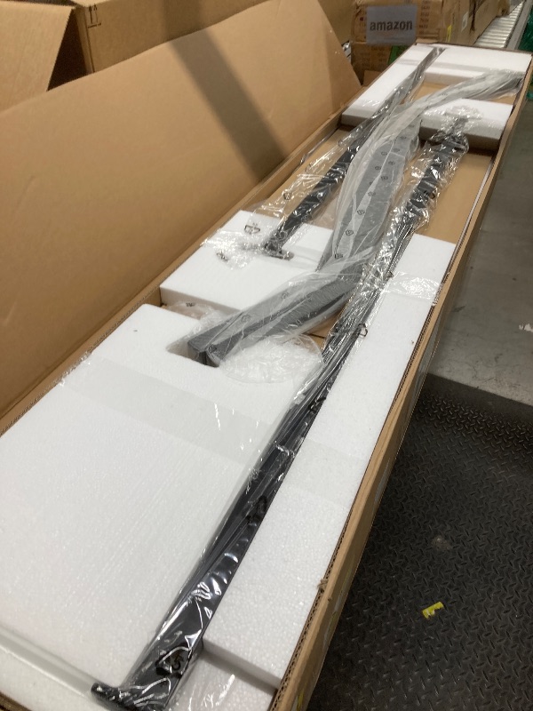 Photo 1 of *HEAVY* Zevemomo Twin Over Full Size Bunk Bed, Metal Low Profile Bunkbeds with Full-Length Guardrail and Ladder, Space Saving, No Boxing Spring Needed, Black