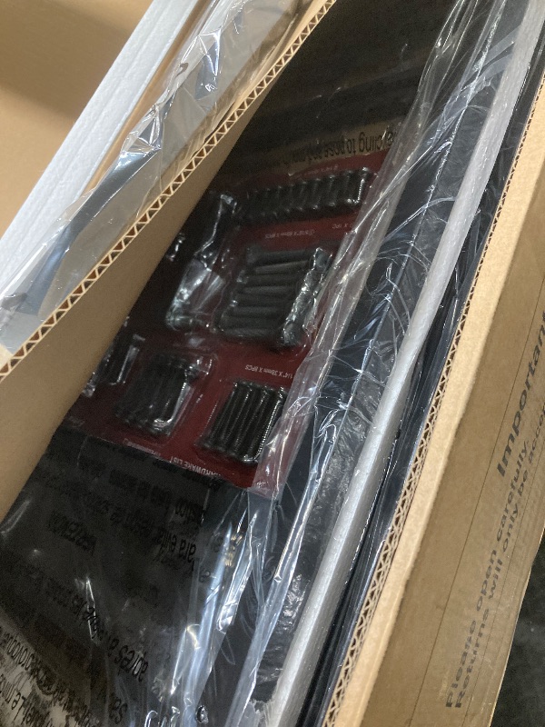 Photo 1 of *HEAVY* Zevemomo Twin Over Full Size Bunk Bed, Metal Low Profile Bunkbeds with Full-Length Guardrail and Ladder, Space Saving, No Boxing Spring Needed, Black