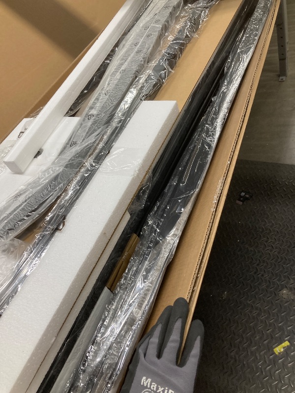 Photo 1 of *HEAVY* Zevemomo Twin Over Full Size Bunk Bed, Metal Low Profile Bunkbeds with Full-Length Guardrail and Ladder, Space Saving, No Boxing Spring Needed, Black