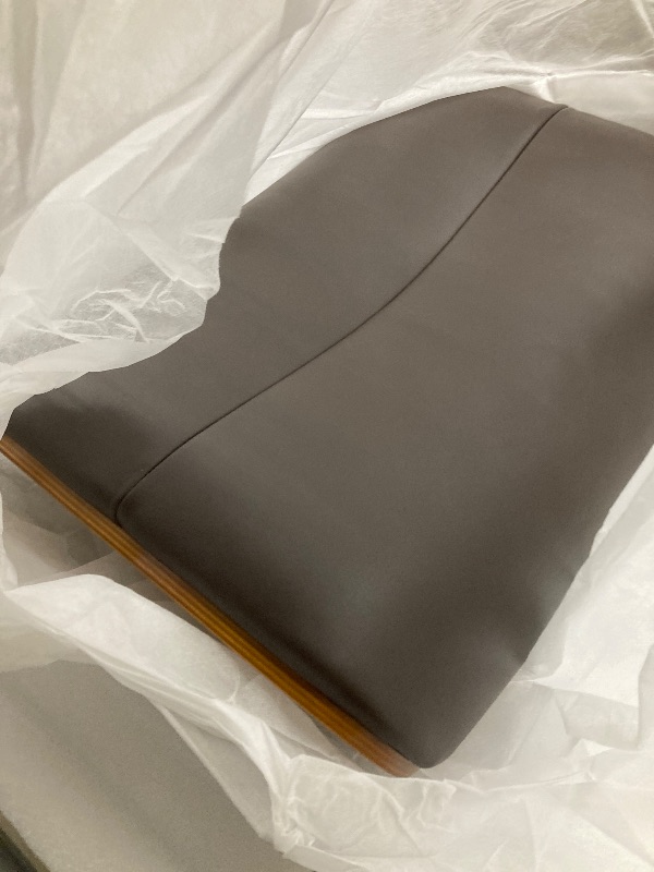 View 3 of *BOX 1/2 ONLY* Jovan 20.5" Mid-Century Modern Genuine Leather Footstool Ottoman, Cacao Espresso Brown Leather