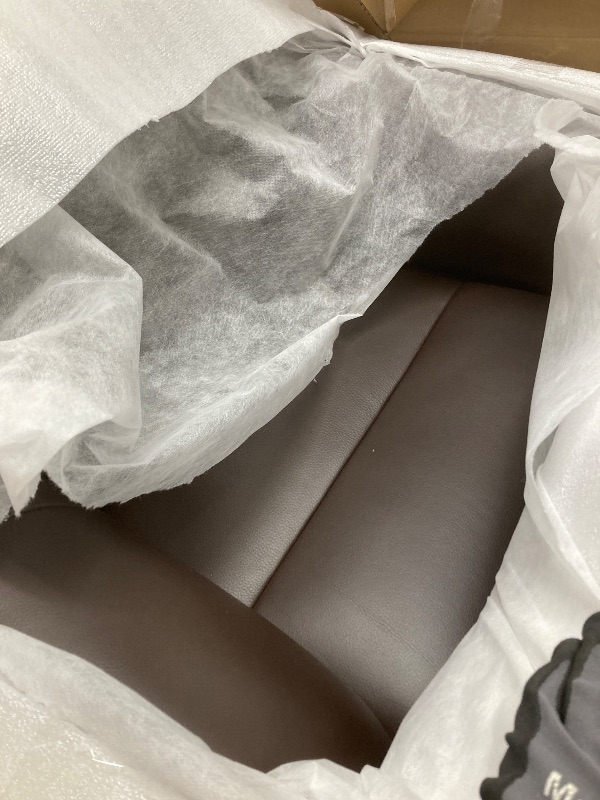 Photo 1 of *BOX 2/2* Jovan 31.5" Mid-Century Modern Genuine Leather Recliner Lounge Chair, Cacao Espresso Brown Leather