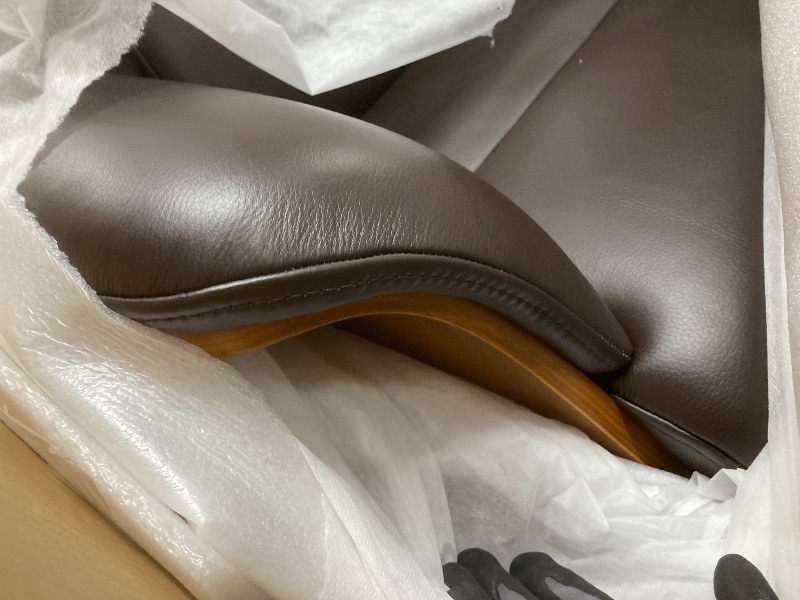 Photo 1 of *BOX 2/2* Jovan 31.5" Mid-Century Modern Genuine Leather Recliner Lounge Chair, Cacao Espresso Brown Leather