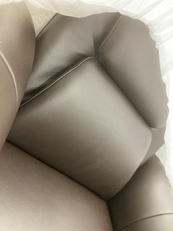 Photo 1 of *BOX 2/2* Jovan 31.5" Mid-Century Modern Genuine Leather Recliner Lounge Chair, Cacao Espresso Brown Leather