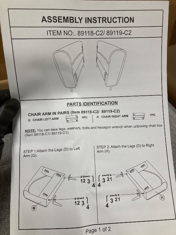 Photo 1 of *BOXES 1/2 & 2/2* Benzara Tiu 39 Inch Accent Chair- Lumbar Pillow- Gray Chenille- Metal- Solid Wood