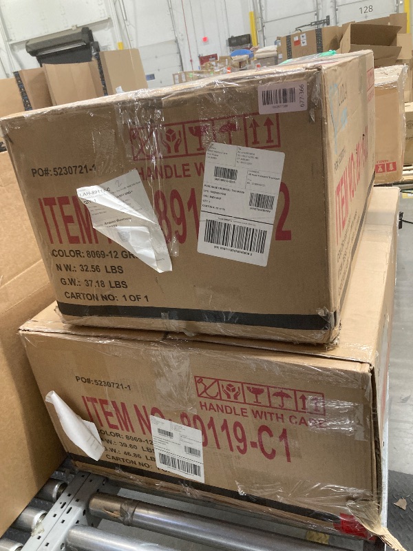 Photo 1 of *BOXES 1/2 & 2/2* Benzara Tiu 39 Inch Accent Chair- Lumbar Pillow- Gray Chenille- Metal- Solid Wood