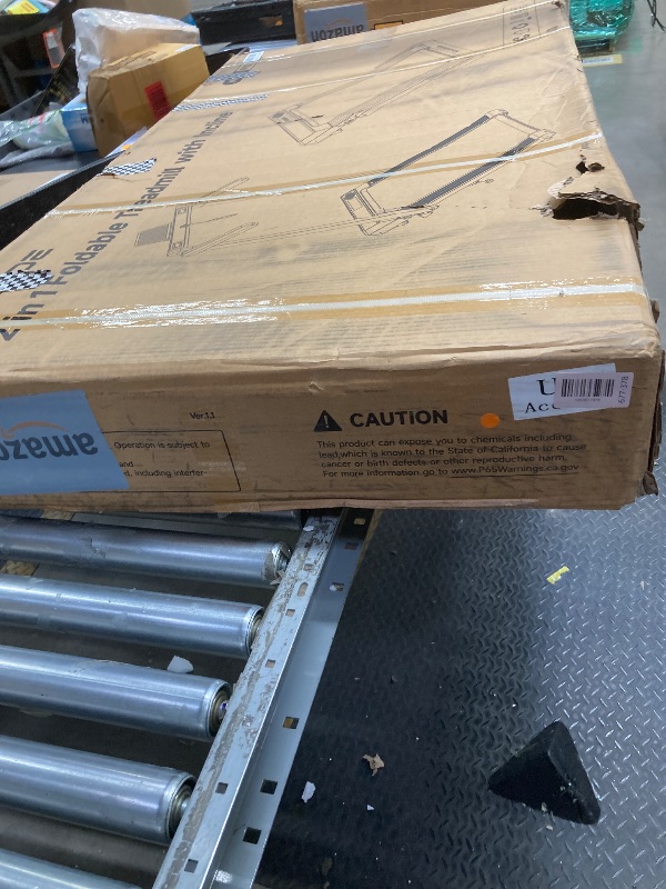 Photo 1 of *HEAVY* Acezoe Foldable Treadmill with 10% Incline, 2.5HP Walking Pad with Handle Bar, 300 lb Capacity Treadmills, Under Desk Treadmill with App & Bluetooth Speaker, 0.6-10MPH, LED, P10Pro Black Orange