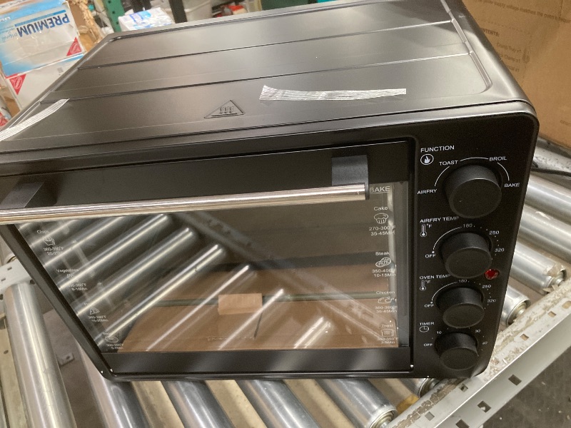 Photo 1 of *Scratched/Dented on side* 34 QT Super-Large Air Fryer, Oil-Less Air Fryer Toaster Oven Combo with Pizza, Warm, Broil, Toast, Bake, Air Fry, 5 Functions - Black
