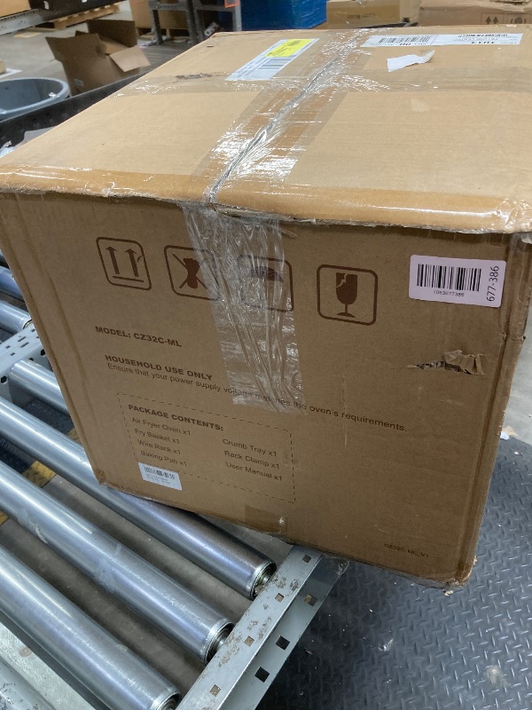 Photo 1 of *Scratched/Dented on side* 34 QT Super-Large Air Fryer, Oil-Less Air Fryer Toaster Oven Combo with Pizza, Warm, Broil, Toast, Bake, Air Fry, 5 Functions - Black
