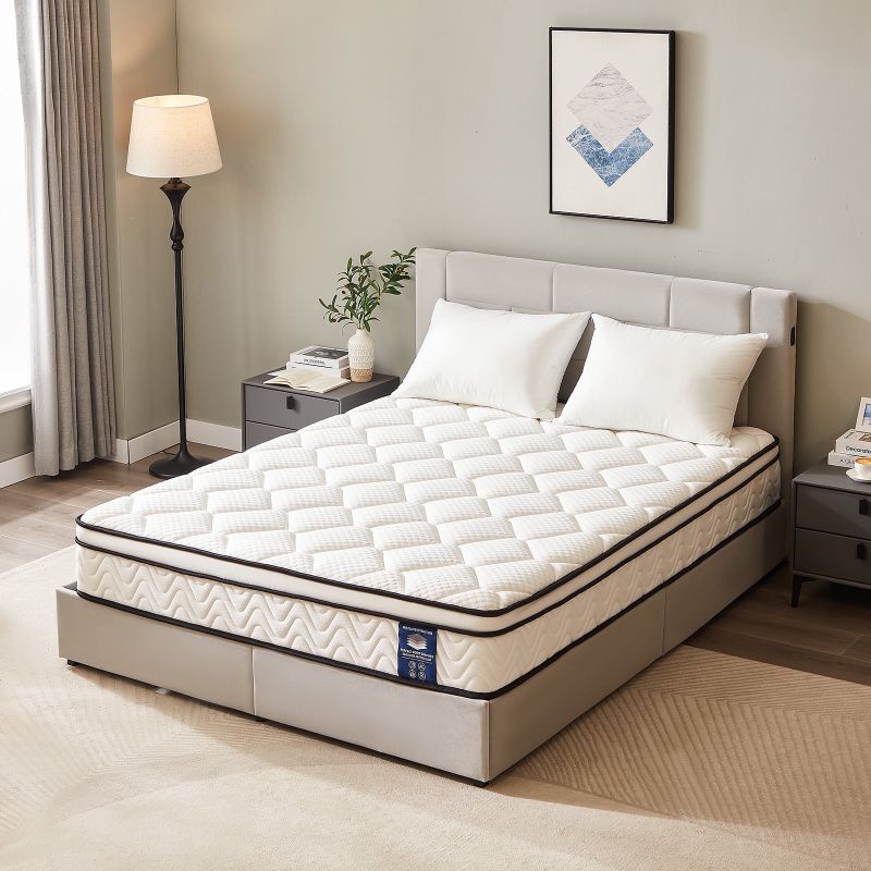 Photo 1 of *FACTORY SEALED* Gibaha 10" Queen Mattress, Gel Memory Foam and Pocket Spring Hybrid Mattress in a Box, Medium Firm, Pressure Relief, Adult

