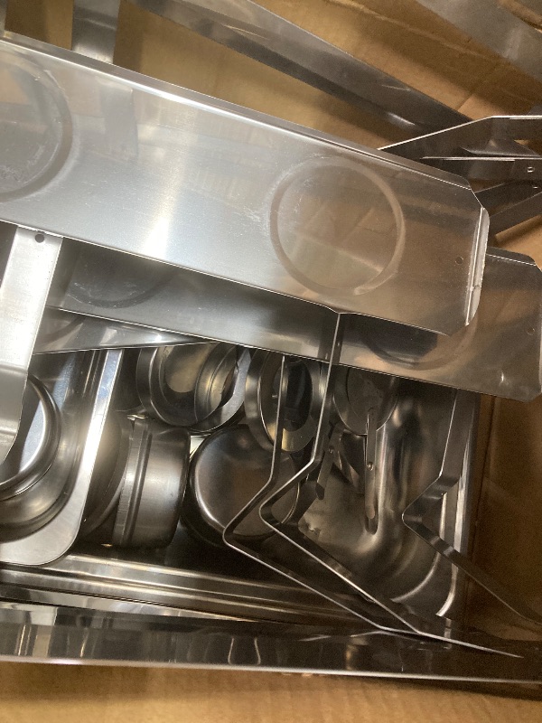 Photo 1 of *Dirty* *Scratches*  Chafing Dish Buffet Set 4 Pack Half Size, Jacgood 8QT Stainless Steel Chafing Dishes for Buffet, Chafers and Buffet Warmers Sets for Parties, Events, Wedding, Camping, Dinner
