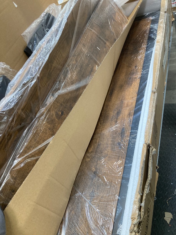 Photo 1 of *HEAVY* GUNAITO Queen Bed Frame with Storage Headboard, 2 Drawers Platform LED Bed Frame with USB Ports & Outlets Rustic Brown
