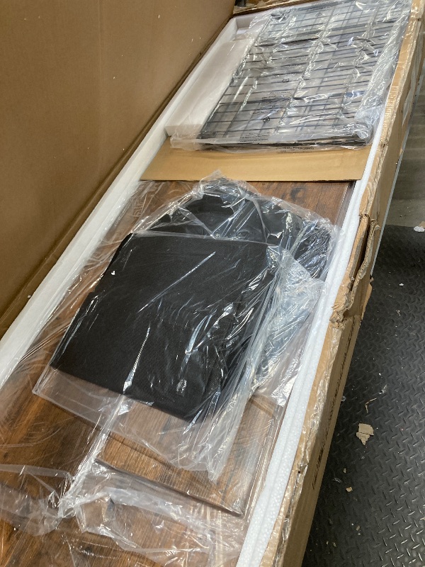 Photo 1 of *HEAVY* GUNAITO Queen Bed Frame with Storage Headboard, 2 Drawers Platform LED Bed Frame with USB Ports & Outlets Rustic Brown
