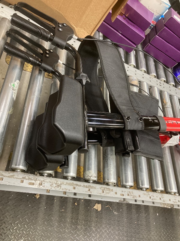 Photo 1 of *Basket missing/Piece Broken* Maxkare Upright Rollator Walker with 5+3 Adjustable Height, Folding Stand Up Walker with Large 360° Swivel Wheels, 19.7" Seat, 300lbs