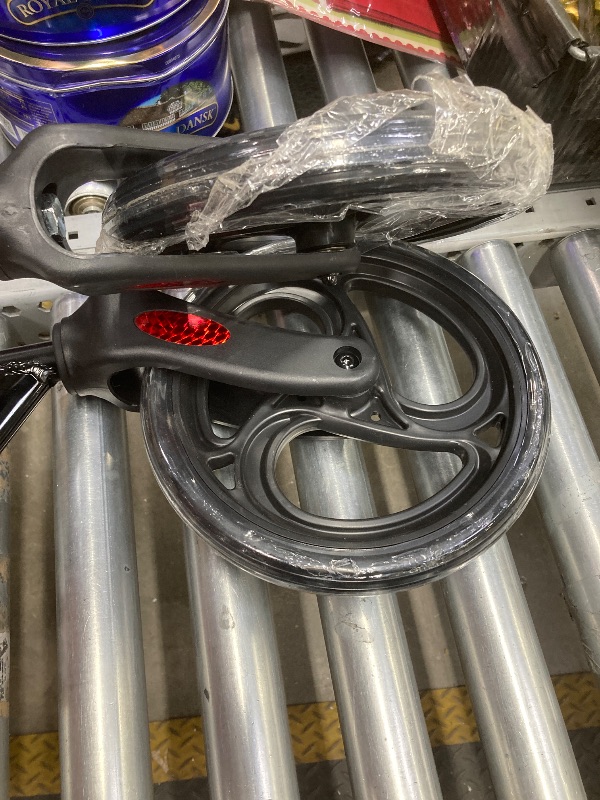 Photo 1 of *Basket missing/Piece Broken* Maxkare Upright Rollator Walker with 5+3 Adjustable Height, Folding Stand Up Walker with Large 360° Swivel Wheels, 19.7" Seat, 300lbs