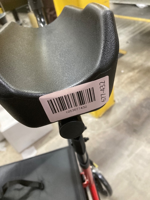 Photo 1 of *Basket missing/Piece Broken* Maxkare Upright Rollator Walker with 5+3 Adjustable Height, Folding Stand Up Walker with Large 360° Swivel Wheels, 19.7" Seat, 300lbs