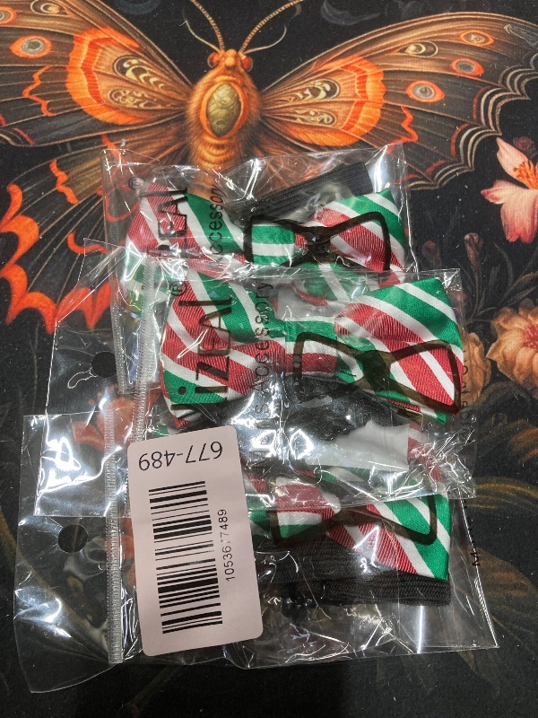 Photo 1 of *3 Pack* Alizeal Toddler Red and Green Stripe Pattern Pre-tied Classic Christmas Party Bow Tie, 009-S