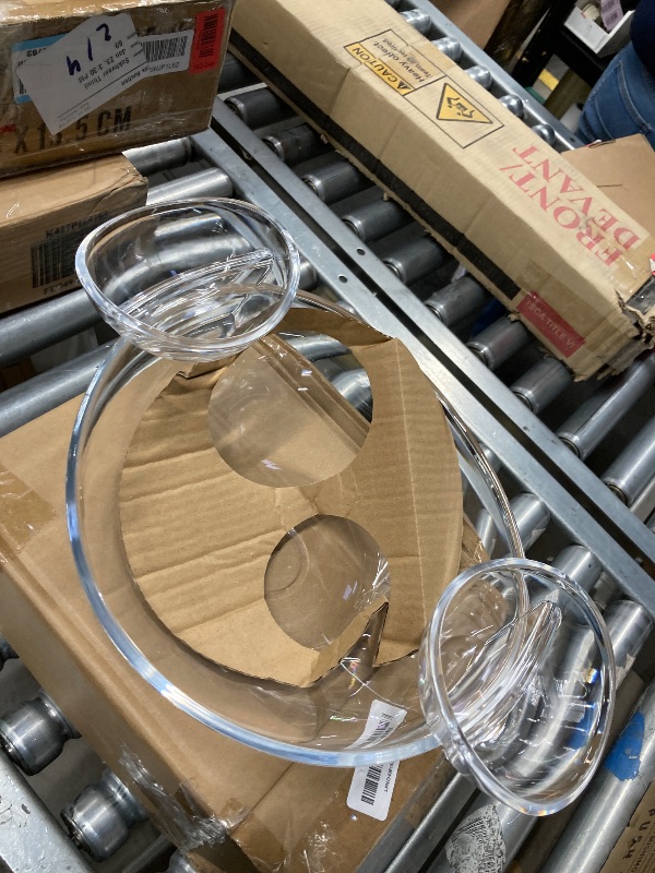 Photo 1 of **LARGE BOWL HAS CRACK-SEE PIC**Chip and Dip Acrylic Bowl Set (3L main bowl, 180ml dipping bowls)