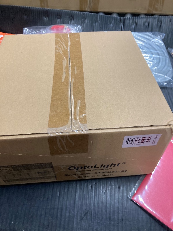 Photo 1 of ***Factory seal***

OptoLight Box Of 9 LED Light Bulbs 14W=60W BR30 Dimmable OP-BR30DG-14W (9)
