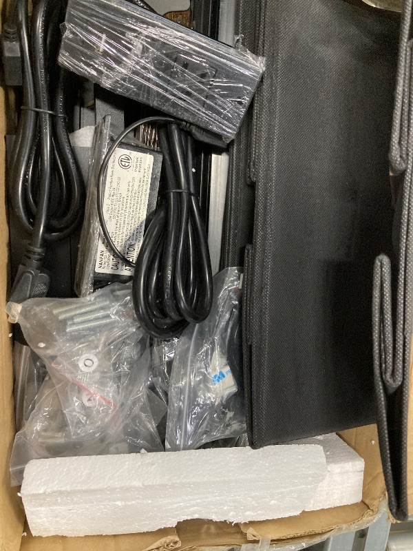 Photo 1 of **NO INSTRUCTIONS***TUTOTAK Small Narrow End Tables, LED Side Tables with 2 Fabric Drawers, Set of 2, Bedside Tables with Charging Station for Small Spaces, Slim Nightstands with USB Ports and Wheels, TB01BB053CL