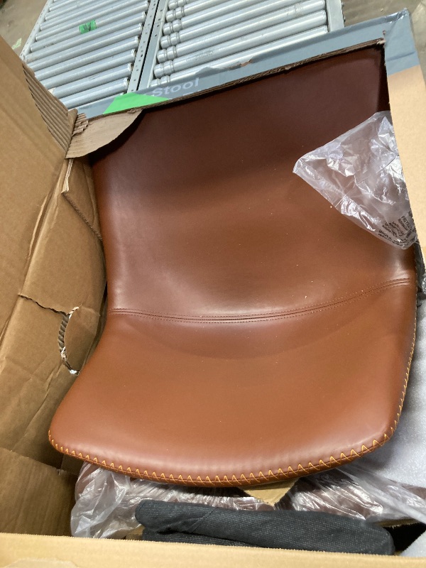 Photo 1 of ***ONLY ONE BARSTOOL****EDX Counter Height Bar Stools Set of 2 With Back and Footrest, Metal Frame, 26 inch, Brown
