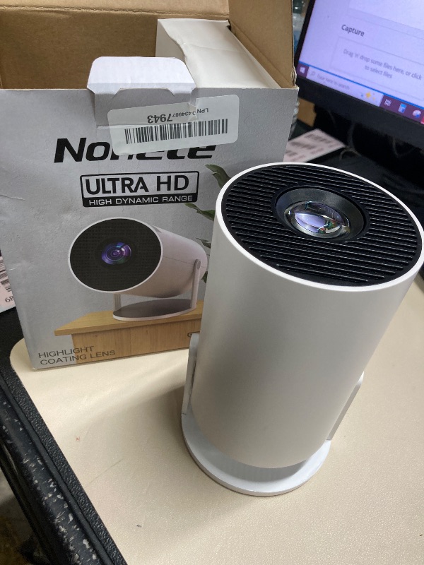 Photo 1 of [2026 Upgraded] Mini Projector Support 4K 1080P FHD Auto Keystone 270° Rotatable with WiFi 6 and Bluetooth 5.2 Projector Portable Compatibile with HDMI/TV Stick/Memory Stick/Laptop,White