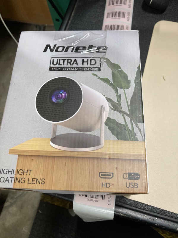 Photo 1 of [2026 Upgraded] Mini Projector Support 4K 1080P FHD Auto Keystone 270° Rotatable with WiFi 6 and Bluetooth 5.2 Projector Portable Compatibile with HDMI/TV Stick/Memory Stick/Laptop,White